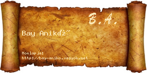 Bay Anikó névjegykártya