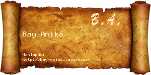 Bay Anikó névjegykártya