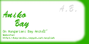 aniko bay business card